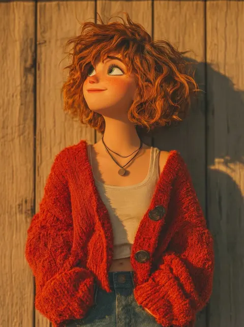 Cozy Autumn Girl Golden Hour