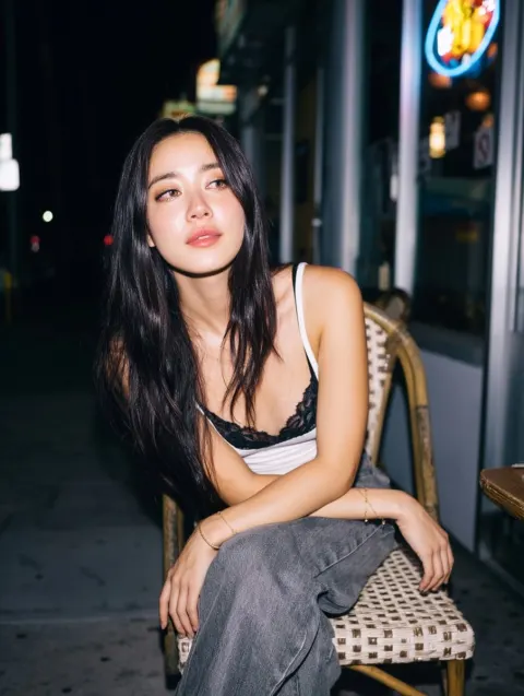 Neon Night Street Portrait