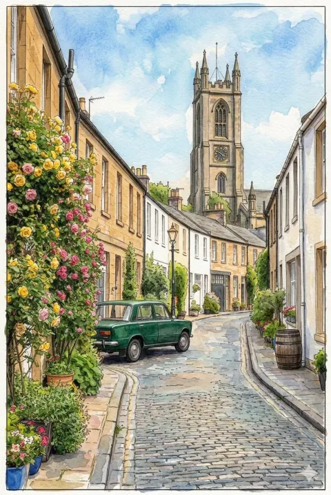 Edinburgh Rose Lane Golden Hour