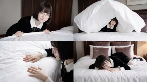 Blissful Dive Into Crisp Morning Sheets