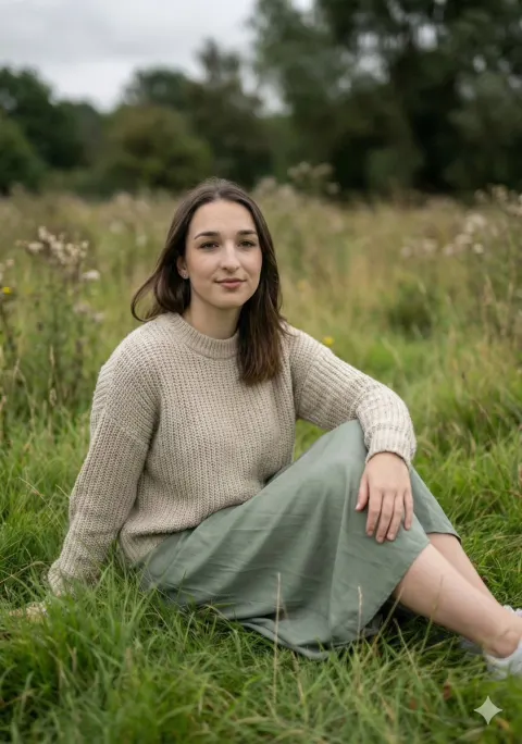 Serene Girl in Meadow