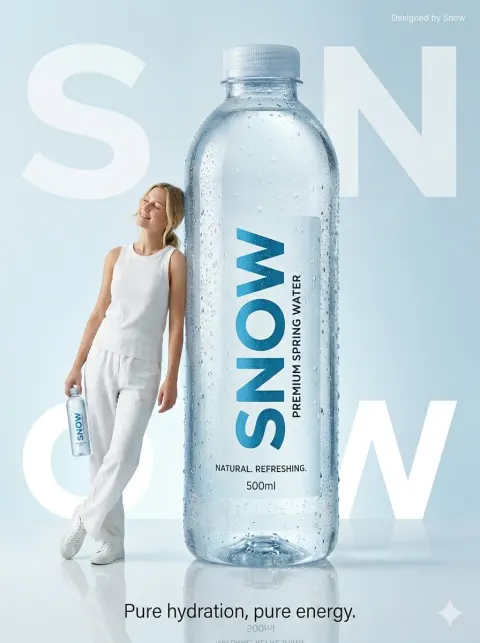 Minimalist Luxury SNOW Water Ad
