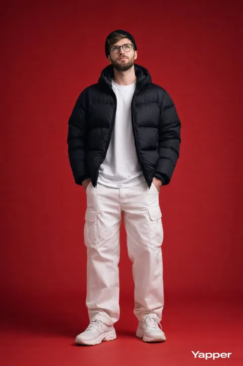 Stylish Man Red Studio Portrait