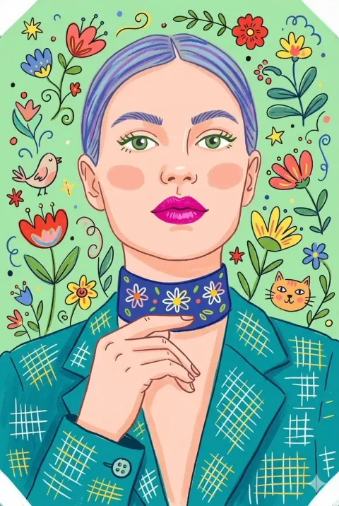 Whimsical Folk Art Storybook Illustration