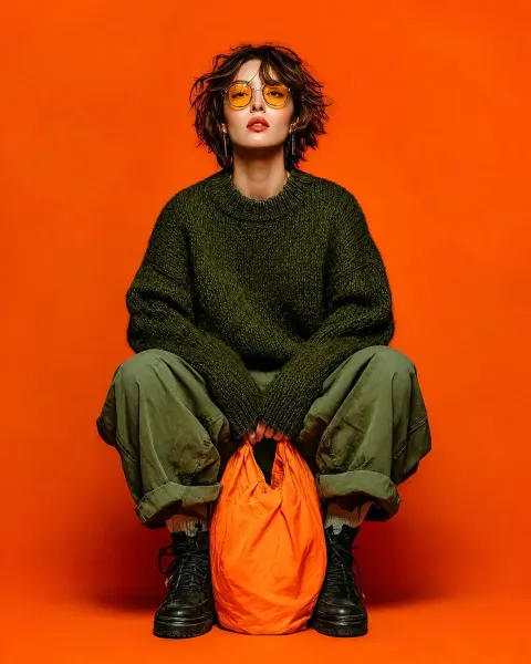 Bold Orange Olive Fashion Editorial