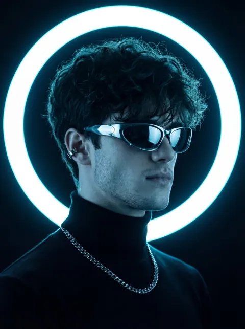 Neon Halo Futuristic Portrait