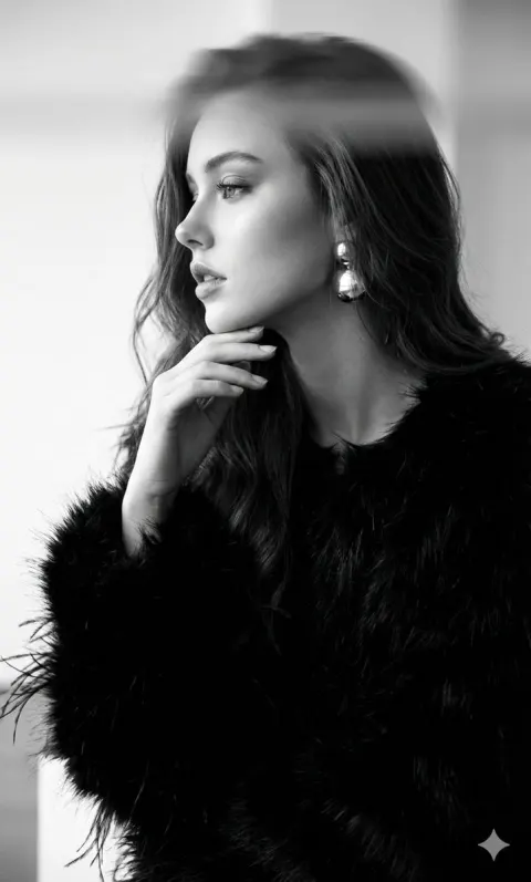 Surreal Black and White Editorial Portrait