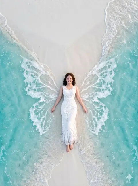 Surreal Sea Foam Butterfly Wings