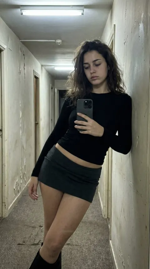 Late Night Hallway Raw Selfie