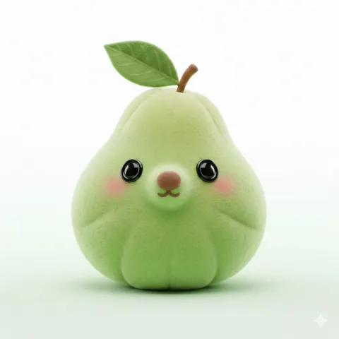 Cute Plush Fruit 3D Render