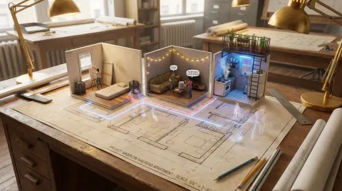 Floor Plan Becomes Living Miniature Space