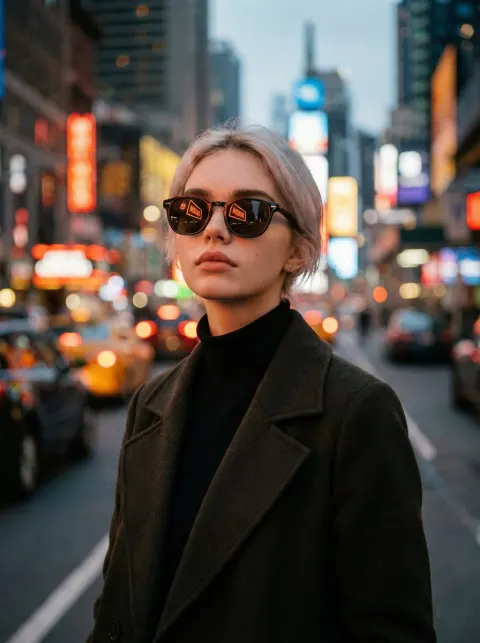 Neon Twilight City Portrait