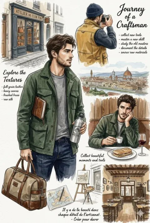 Watercolor Travel Mood Board Collage