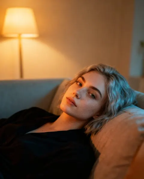Relaxing On The Couch Late Night