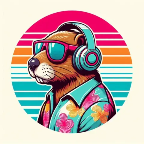 80s Miami Vice Beaver Vector Art