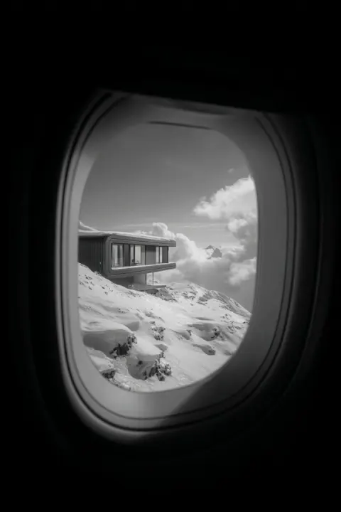 Futuristic Mountain House In Snow