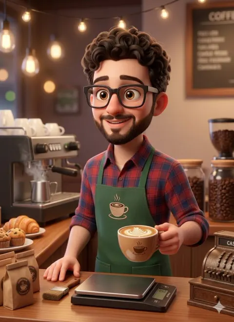 Cute 3D Barista Character