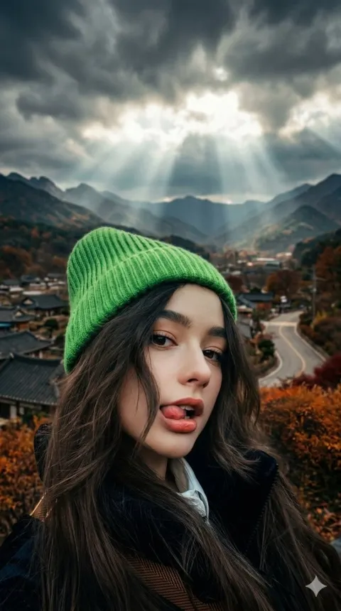 Moody Korean Autumn Portrait