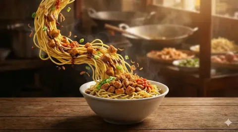Cinematic Noodle Food Photography