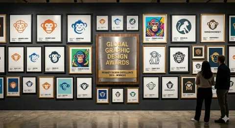 Award Winning Monkey Logo Wall