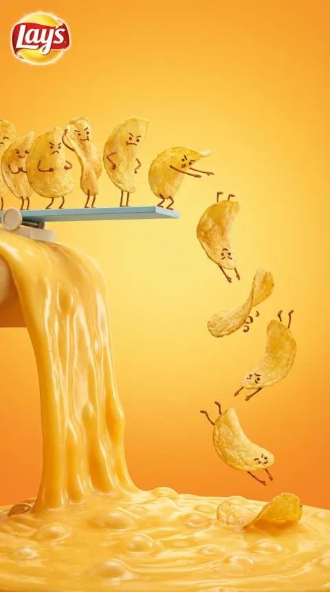 Chips Dive Into Molten Cheese