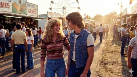 Retro County Fair Couple