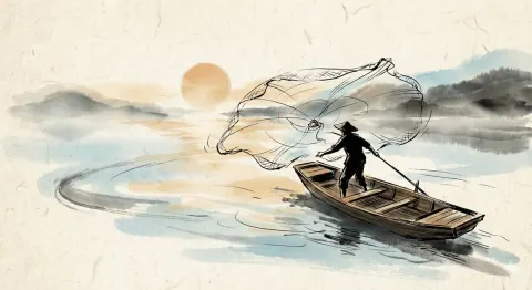 Expressive Ink Wash Majestic Crane