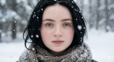 Ethereal Winter Portrait In Snow