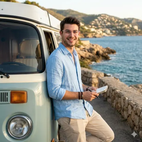 Cinematic Coastal Road Lifestyle Portrait