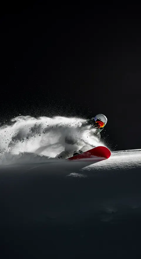 Snowboarder Powder Action