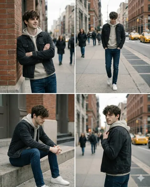 Realistic Urban Young Man Portrait