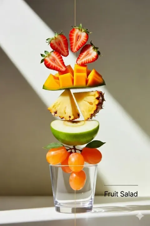 Cinematic Levitating Fruit Salad