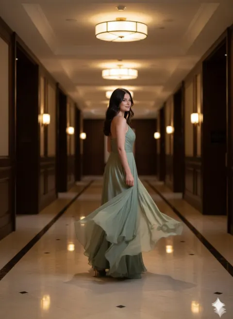 Sage Silk Dress Fashion Walk