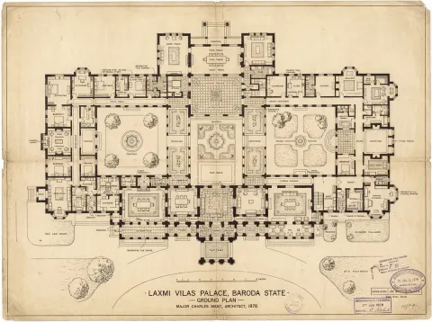 Laxmi Vilas Palace Detailed Construction Plan