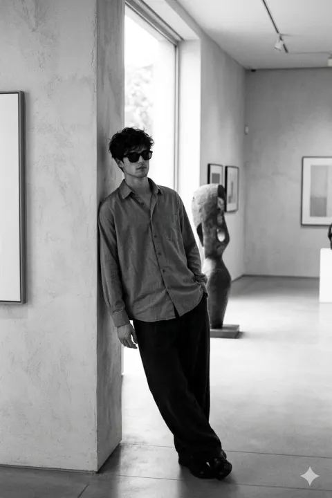 1990s Black And White Gallery Portrait