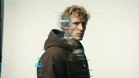 Cyber Glitch Double Exposure Portrait