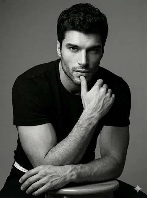 Black and White Man Portrait