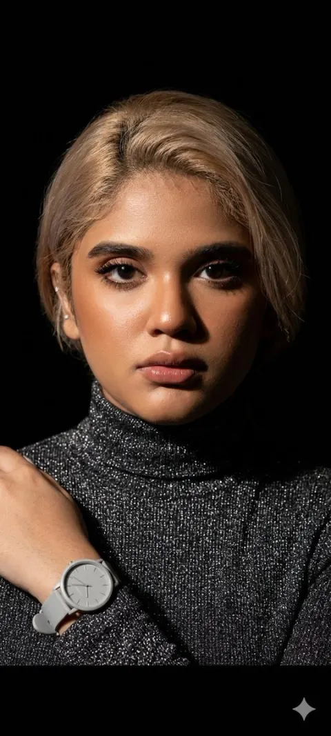 Dramatic Studio Portrait of Elegant Woman