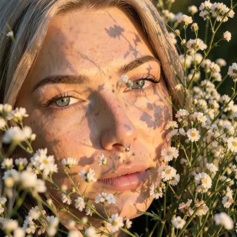 Golden Hour Wildflower Portrait