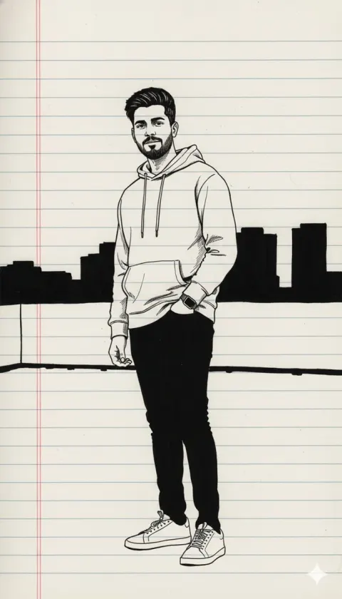 Minimal Ink Full Body Illustration