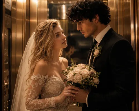Romantic Couple in Lift