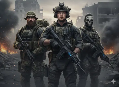 Elite Special Forces Squad Portrait