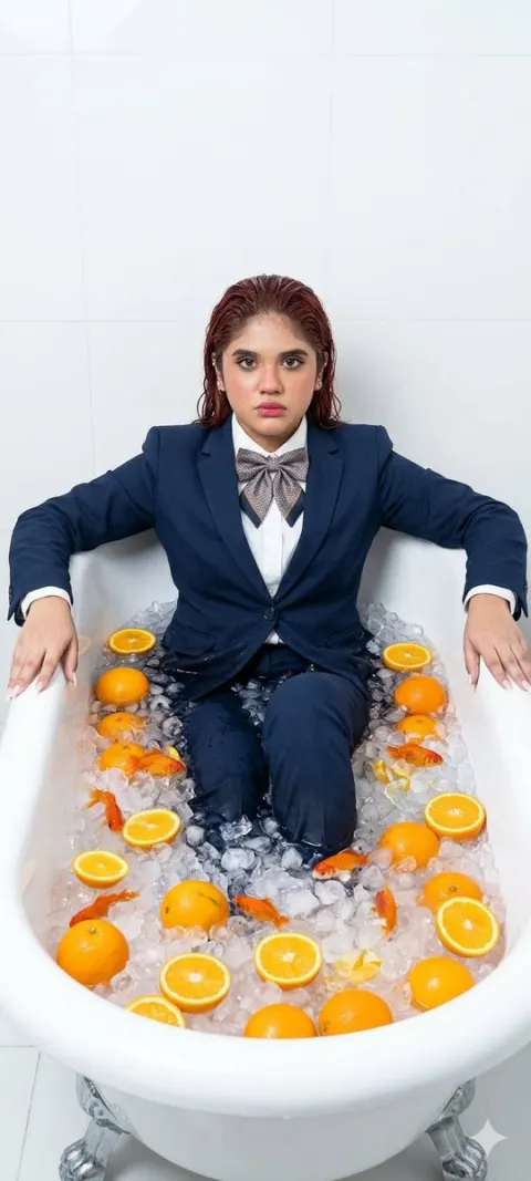 Icy Goldfish Fashion Portrait