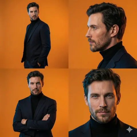Cinematic Portrait in Orange