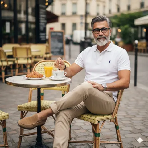 Parisian Gentleman's Morning Coffee Ritual