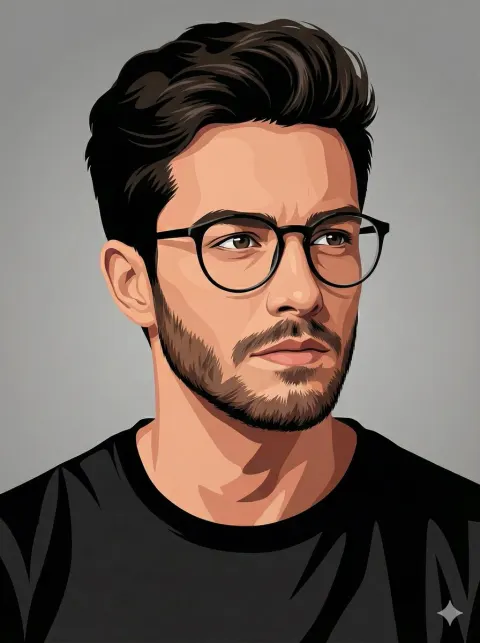 Stylized Digital Portrait of Young Man