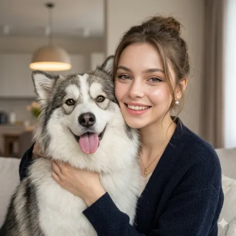 Cozy Pet Lifestyle Portrait Moment