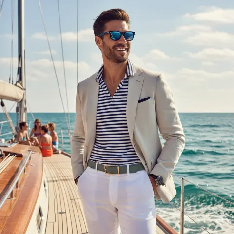 Yacht Gentleman Golden Hour Portrait