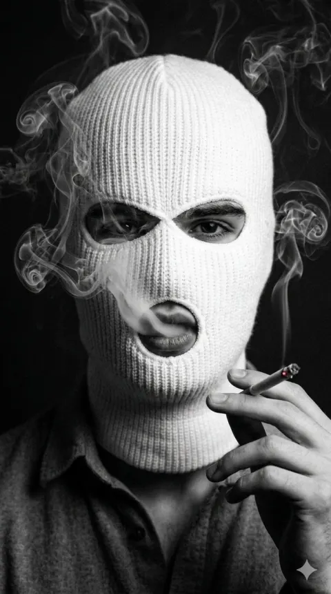 Noir Smoke Mask Portrait