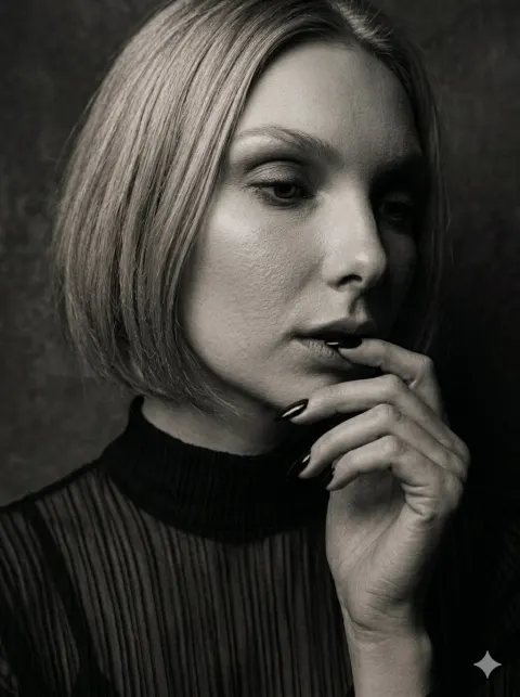 Melancholic Blonde Close-Up Portrait